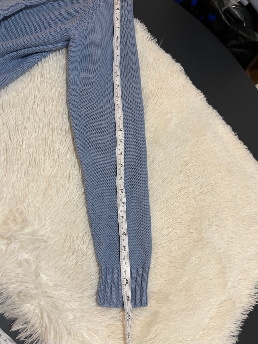 Westbound Slate Blue Cable Knit Button Down Cardigan- Large - Picture 10 of 10